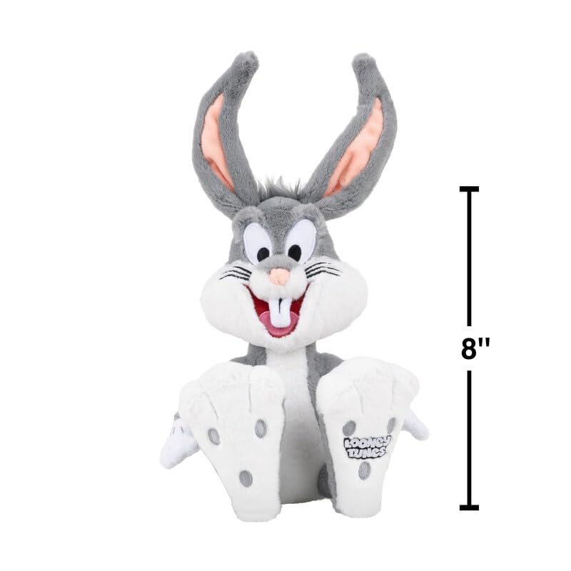Jazwares Warner Bros. Discovery Looney Tunes, 8-Inch Bugs Bunny Plush - Super-Soft and Huggable Plush Toy - Official Licensed Plush - for All Ages - Image 2